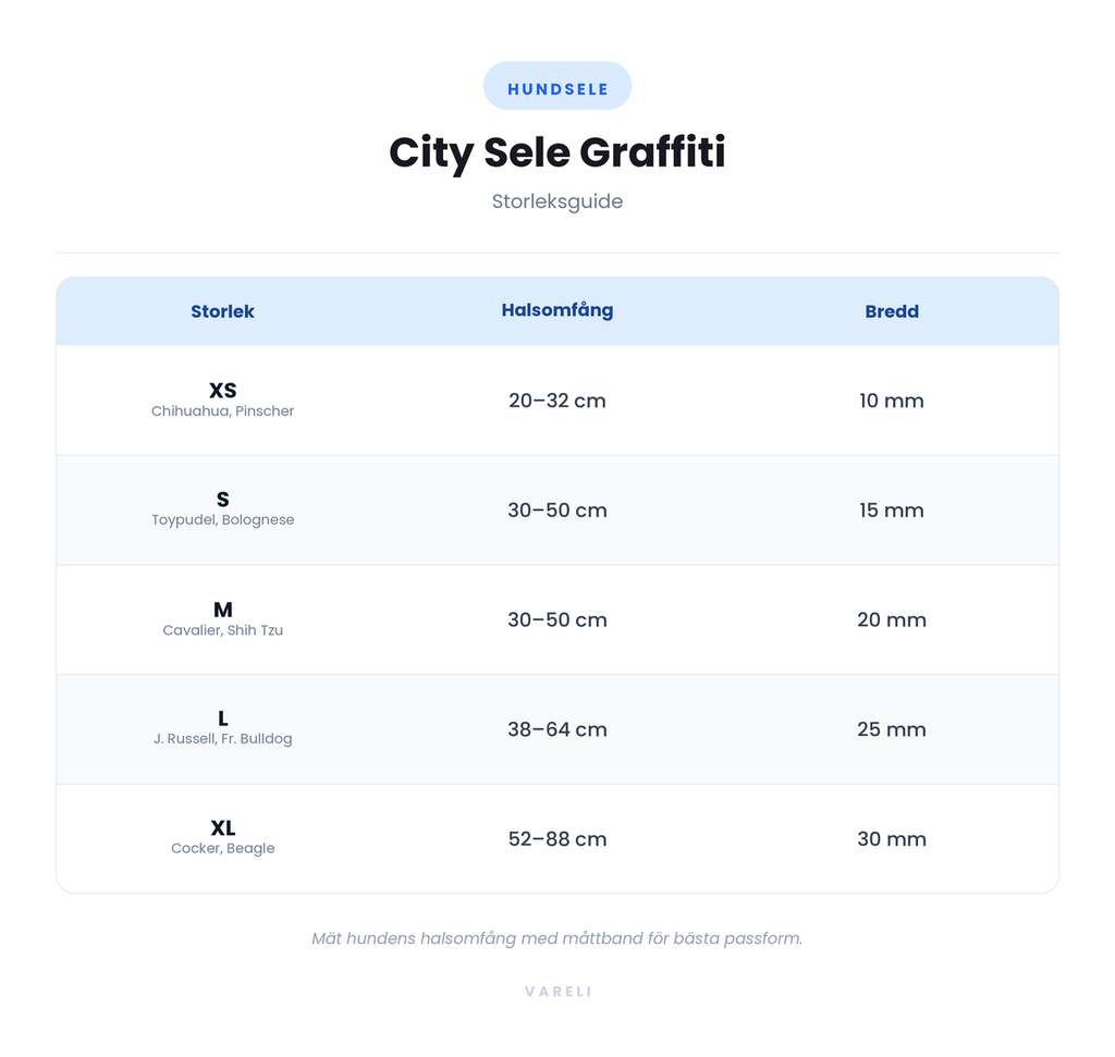 Storleksguide - City Sele Graffiti