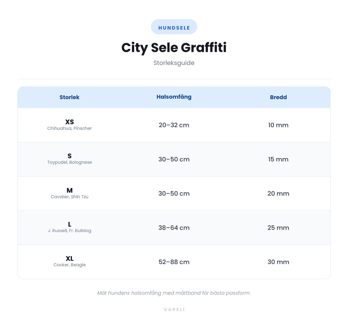 Storleksguide - City Sele Graffiti