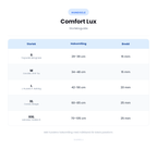 Storleksguide - Comfort Lux