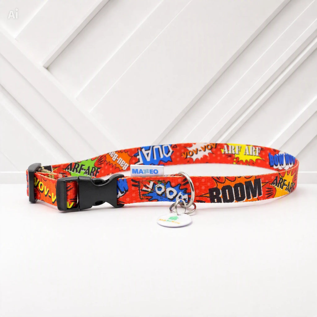 Graffiti Halsband Röd – halsband med plastspänne från Vareli.se