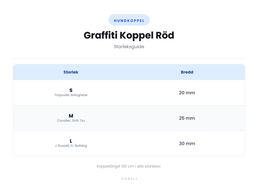 Storleksguide - Graffiti Koppel Röd