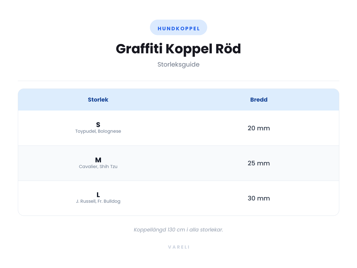Storleksguide - Graffiti Koppel Röd