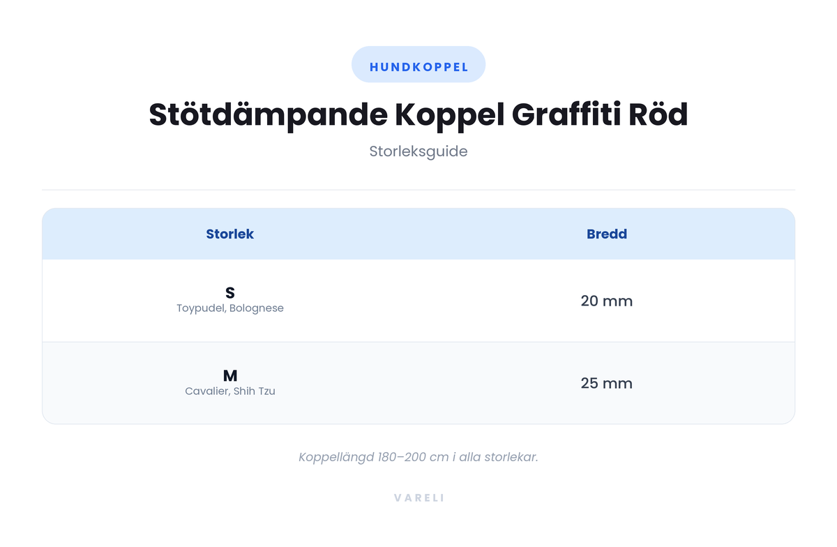 Storleksguide - Stötdämpande Koppel Graffiti Röd